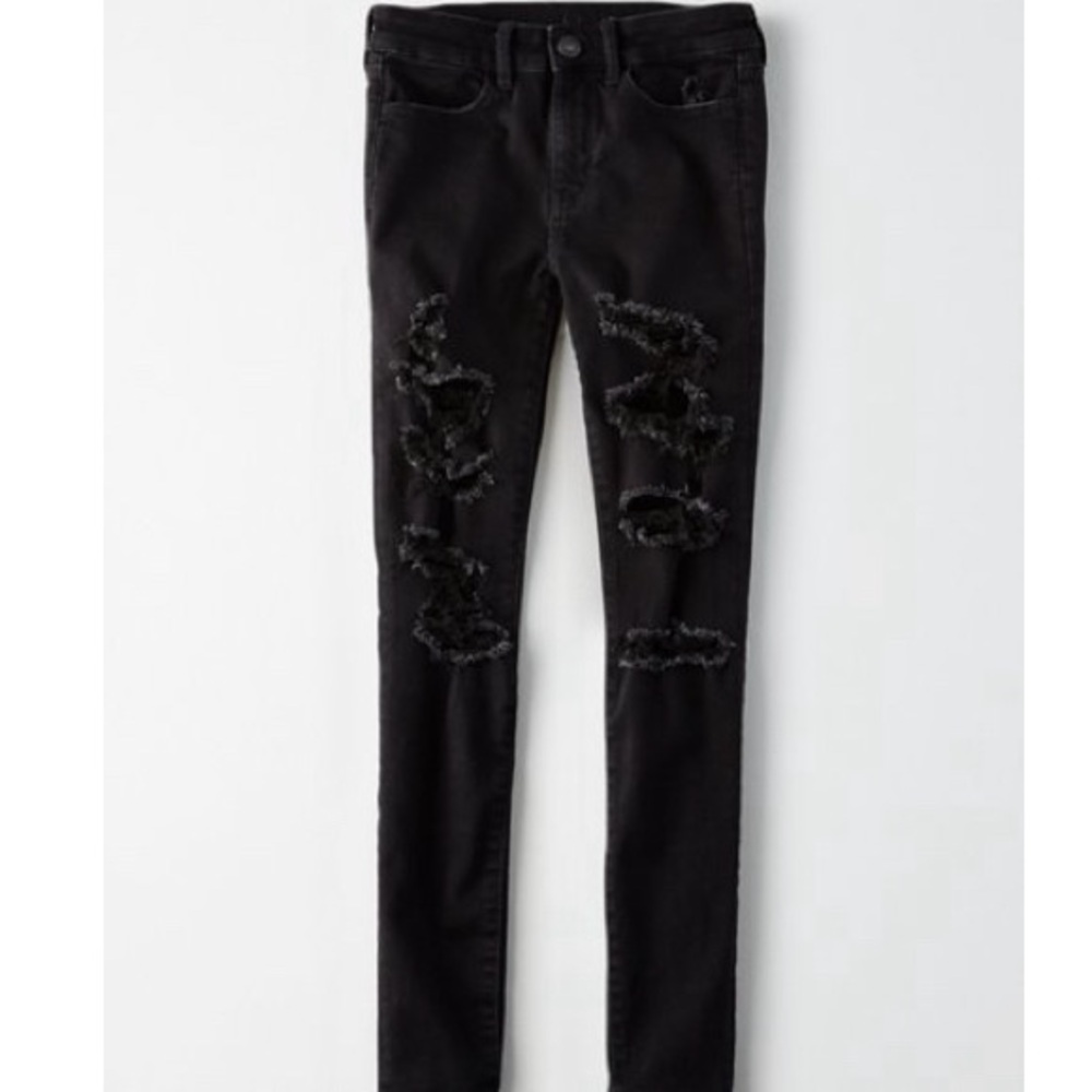 American Eagle AE Distressed next level stretch high rise Jegging 12 long jeans